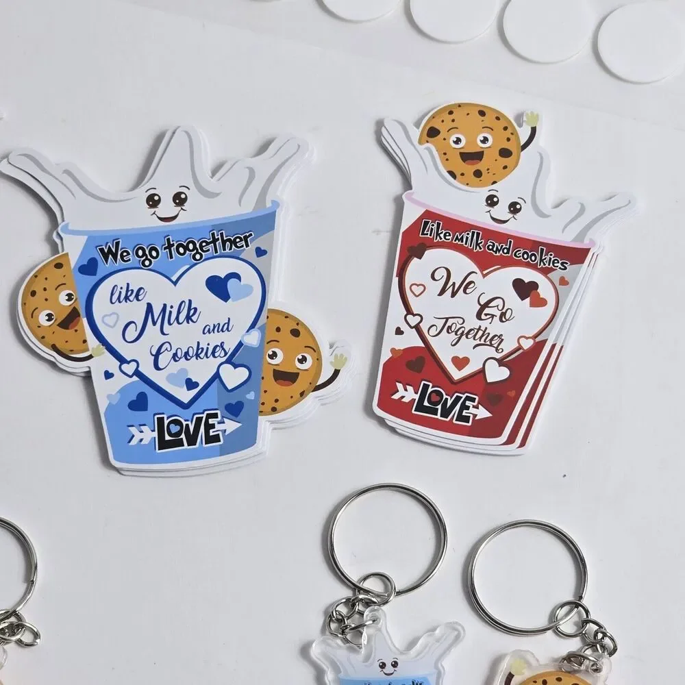 28 Keychain Party Favors Milk Burgers Fries Valentine's Classroom Treasure Chest